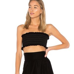 Petersyn- Smocked velvet crop top. Size small